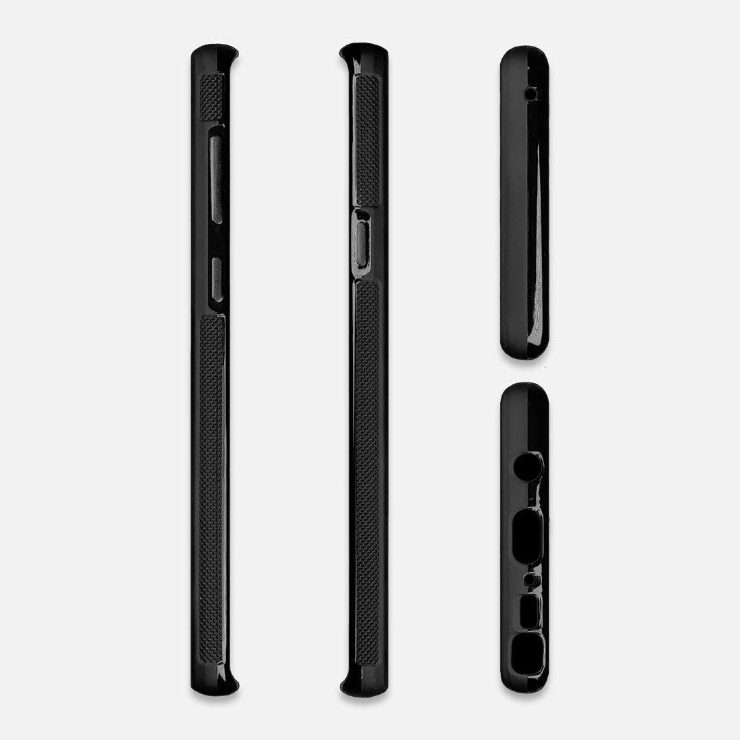TPU/PC Sides of the high-contrast spotted bass printed Wenge Wood Galaxy Note 10 Plus Case by Keyway Designs
