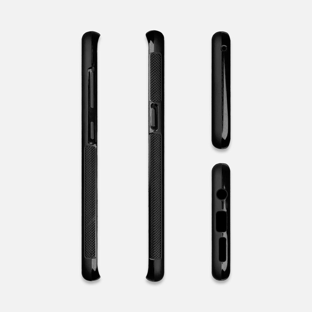 TPU/PC Sides of the Auric Black Leather Galaxy S9+ Case by Keyway Designs