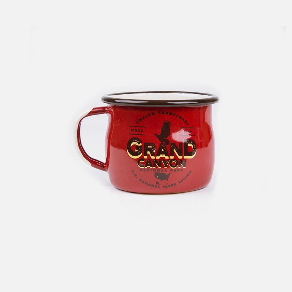 KEYWAY | Emalco - Grand Canyon Bellied Enamel Mug, Handcrafted by Artisans in Poland, Front View