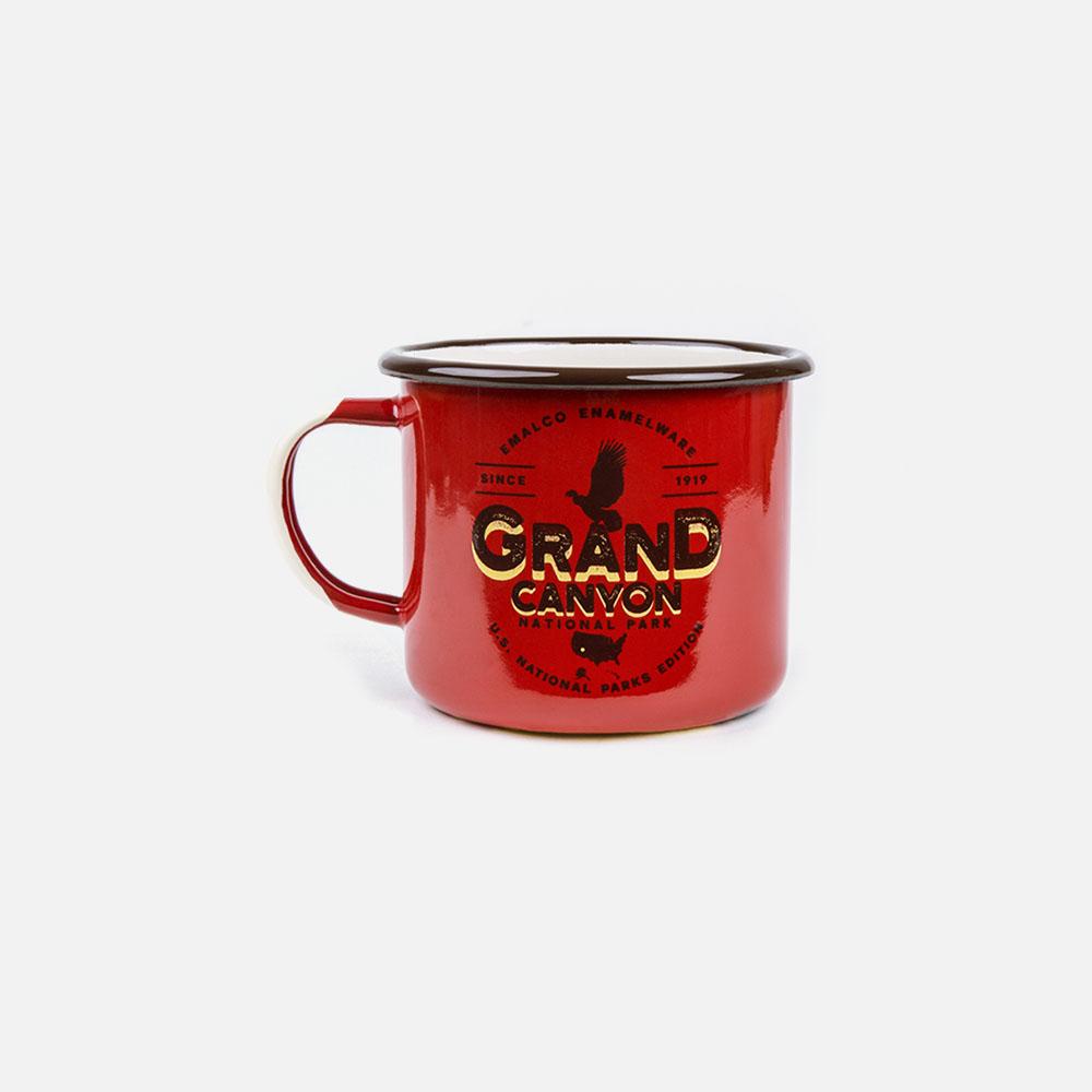 KEYWAY | Emalco - Grand Canyon Large Enamel Mug, Handcrafted by Artisans in Poland, Front View