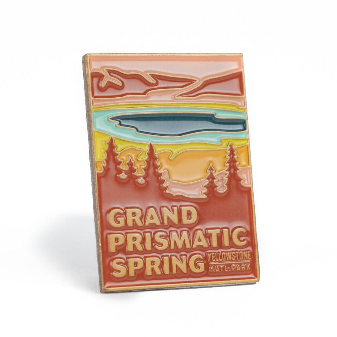 Grand Prismatic Spring Enamel Pin by The Landmark Project, Detailed View