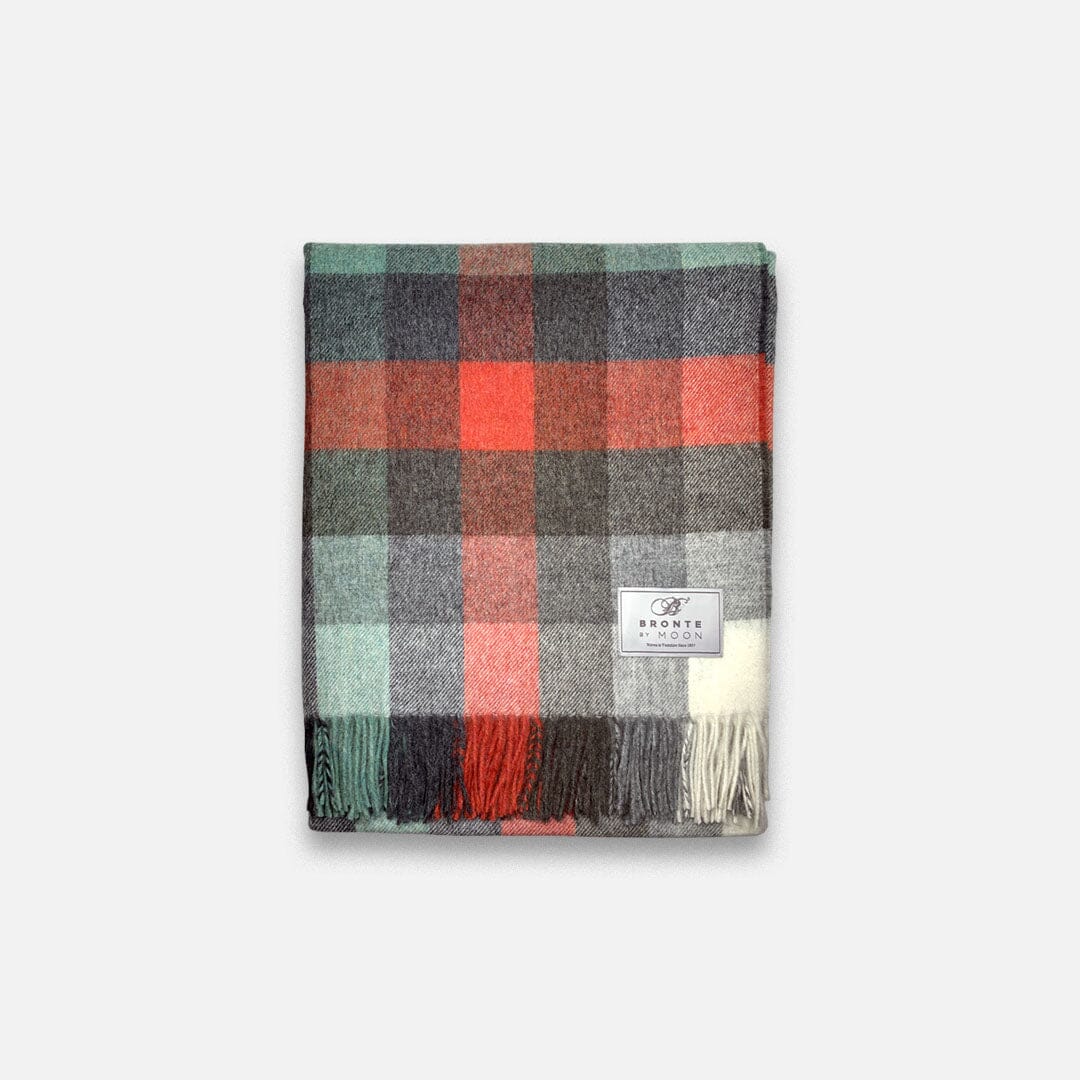 KEYWAY | Merino Camp Blanket in the Coral & Mint Colourway
