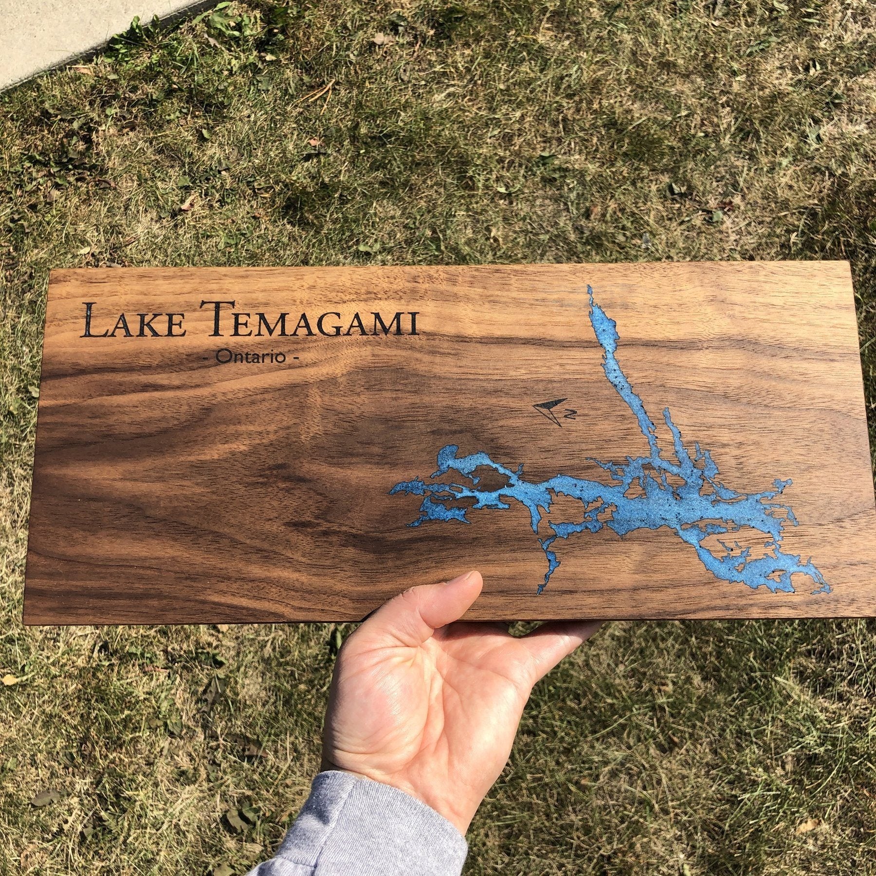 Lake Temagami on a custom engraved Lake Sign by Keyway Designs