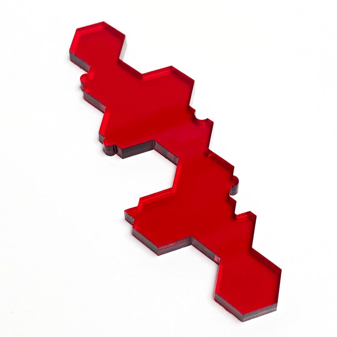 Keyway's Impossible Jigsaw individual piece No.102A in Clear Red Acrylic