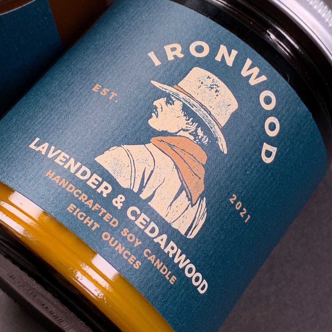 Ironwood - Lavender & Cedarwood - Soy Handle Detailed Label