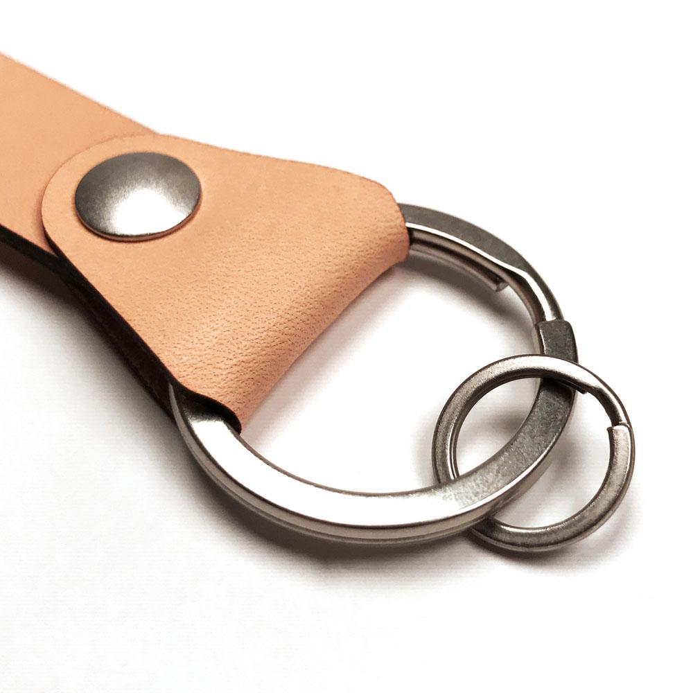 Sling Clip Leather Key Chain by Keyway Designs - Natural - Key Ring Zoom