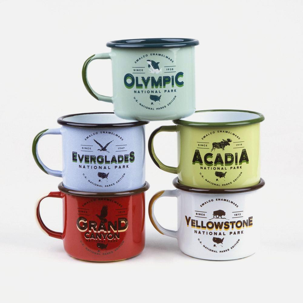 KEYWAY | Emalco - Grand Canyon Bellied Enamel Mug, Handcrafted by Artisans in Poland, Selection Group Shot