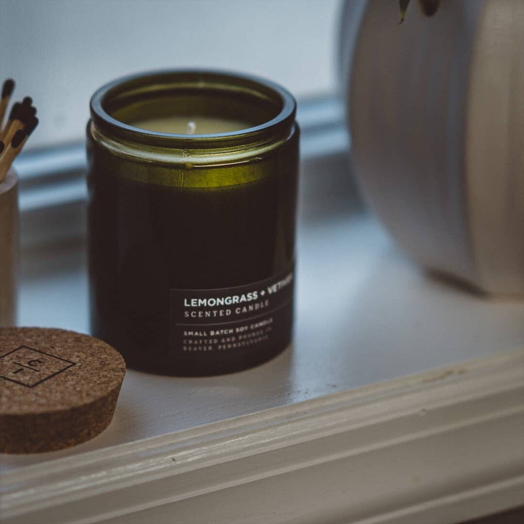 Cord + Iron - Lemongrass & Vetiver - Soy Handle Action Shot