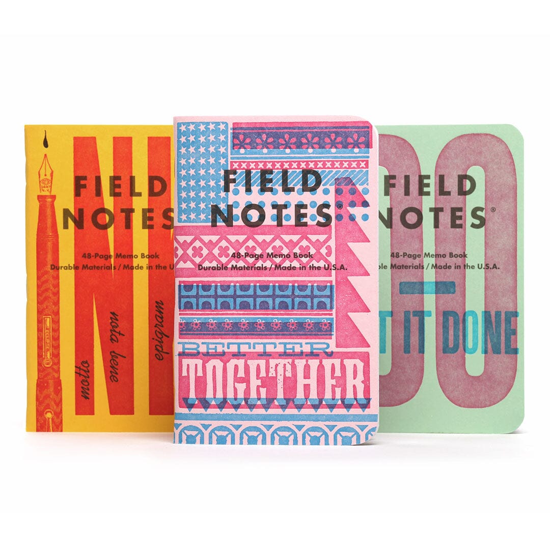 Field Notes - United States of Letterpress, Pack B, All Covers
