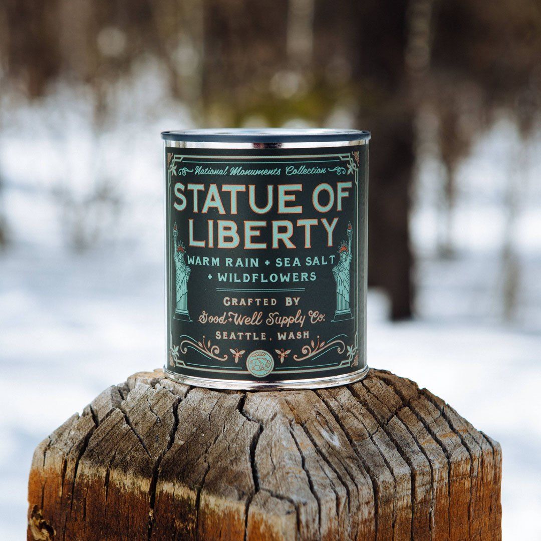 The Statue of Liberty National Monument Candle from Good & Well Supply Co. in the Wild.