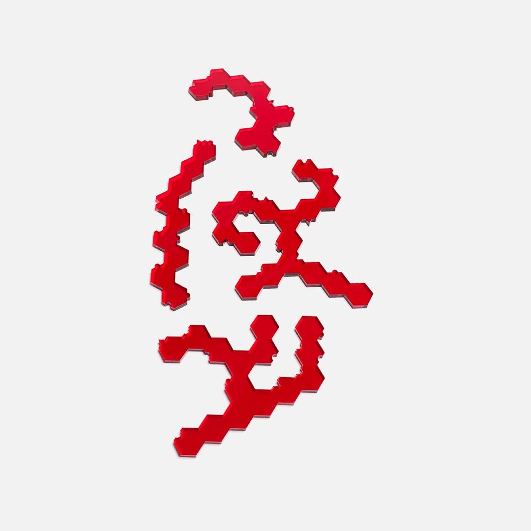 Keyway's Impossible Jigsaw Puzzle No.102A in Clear Red Acrylic