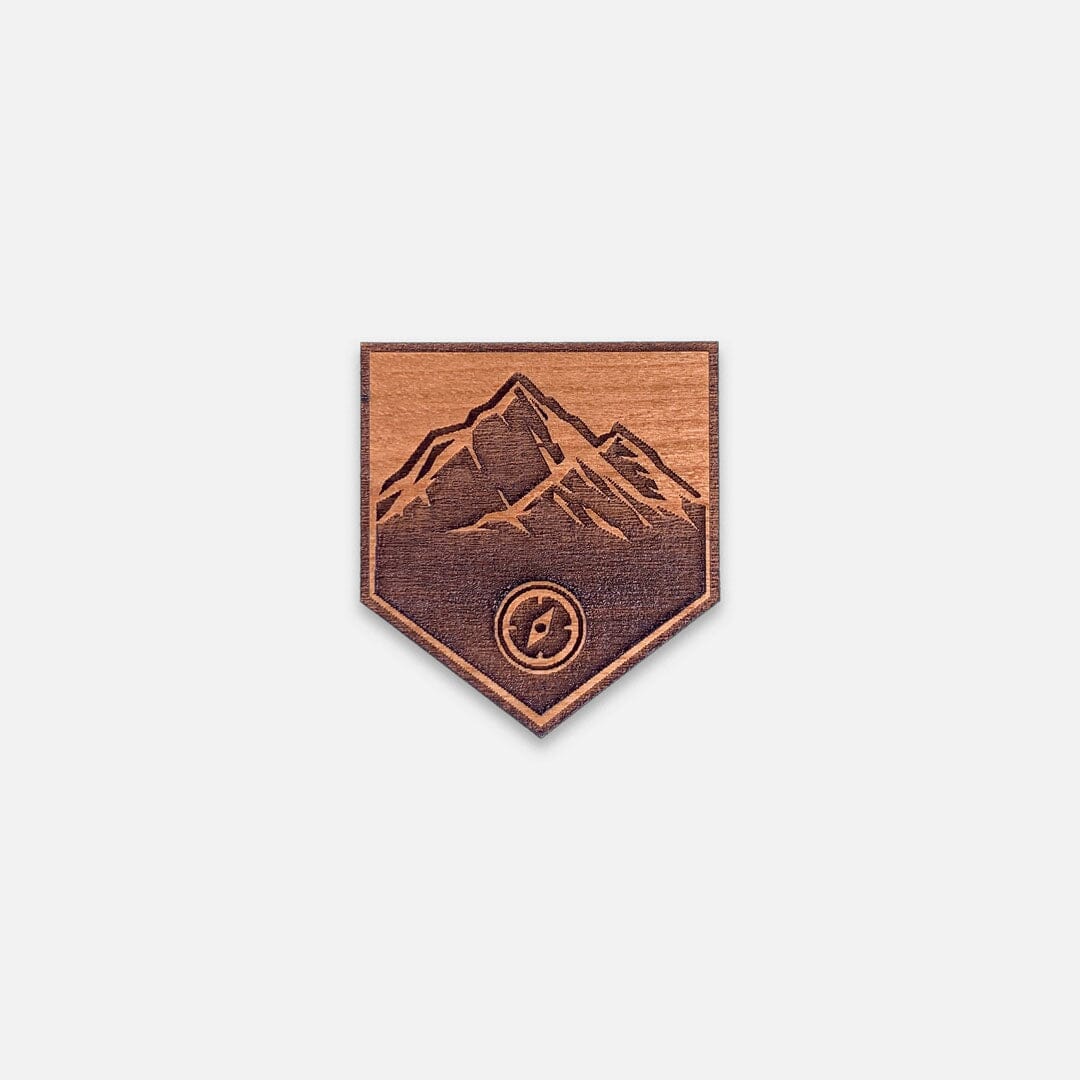 Navigation - Keyway Engraved Wooden Pin in Cherry, Front View