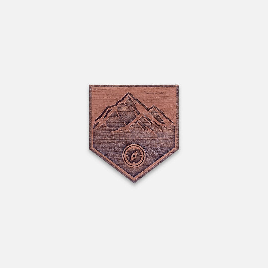 Navigation - Keyway Engraved Wooden Pin in Walnut, Front View