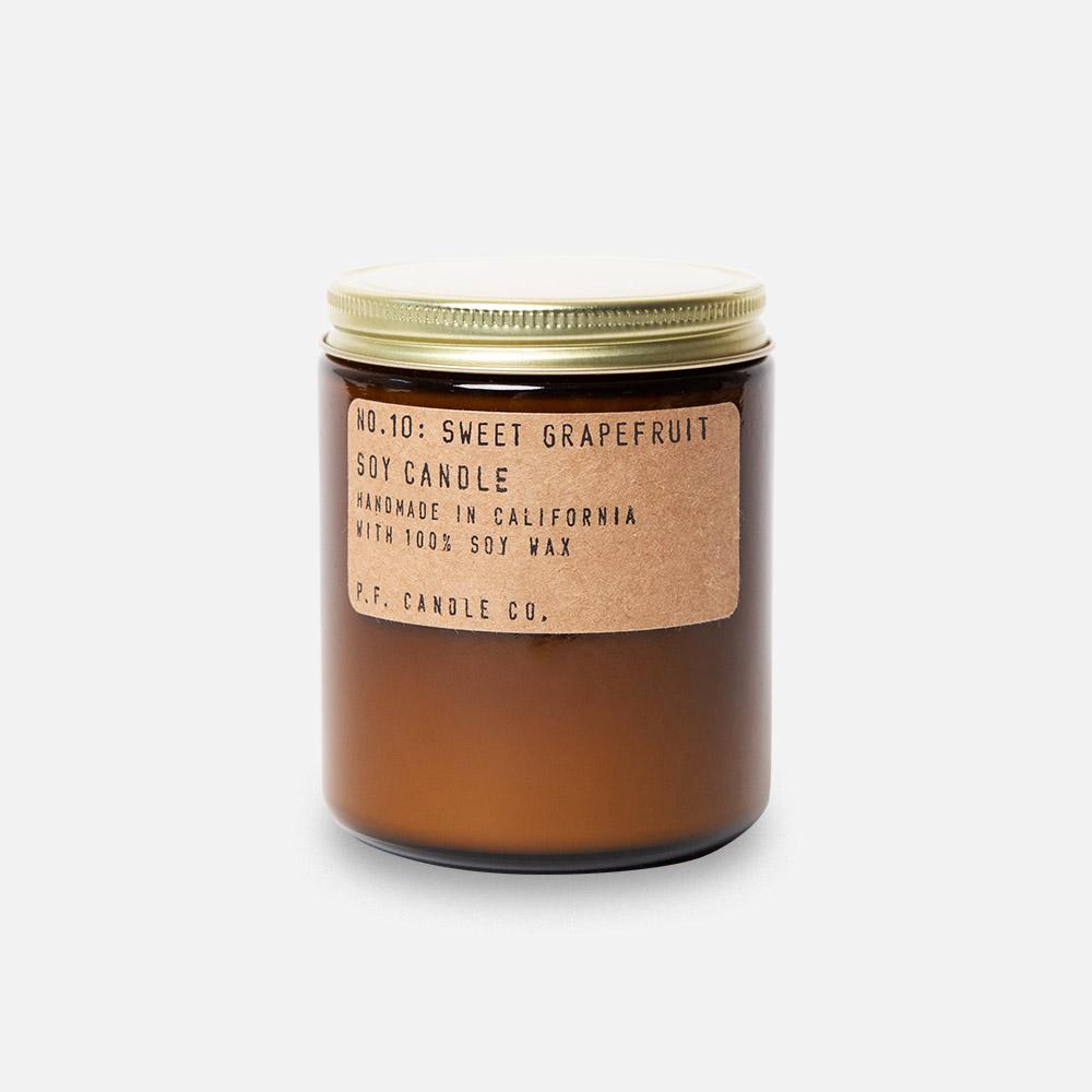 P.F. Candle - No.10: Sweet Grapefruit Soy Wax Jar Candle Header Shot