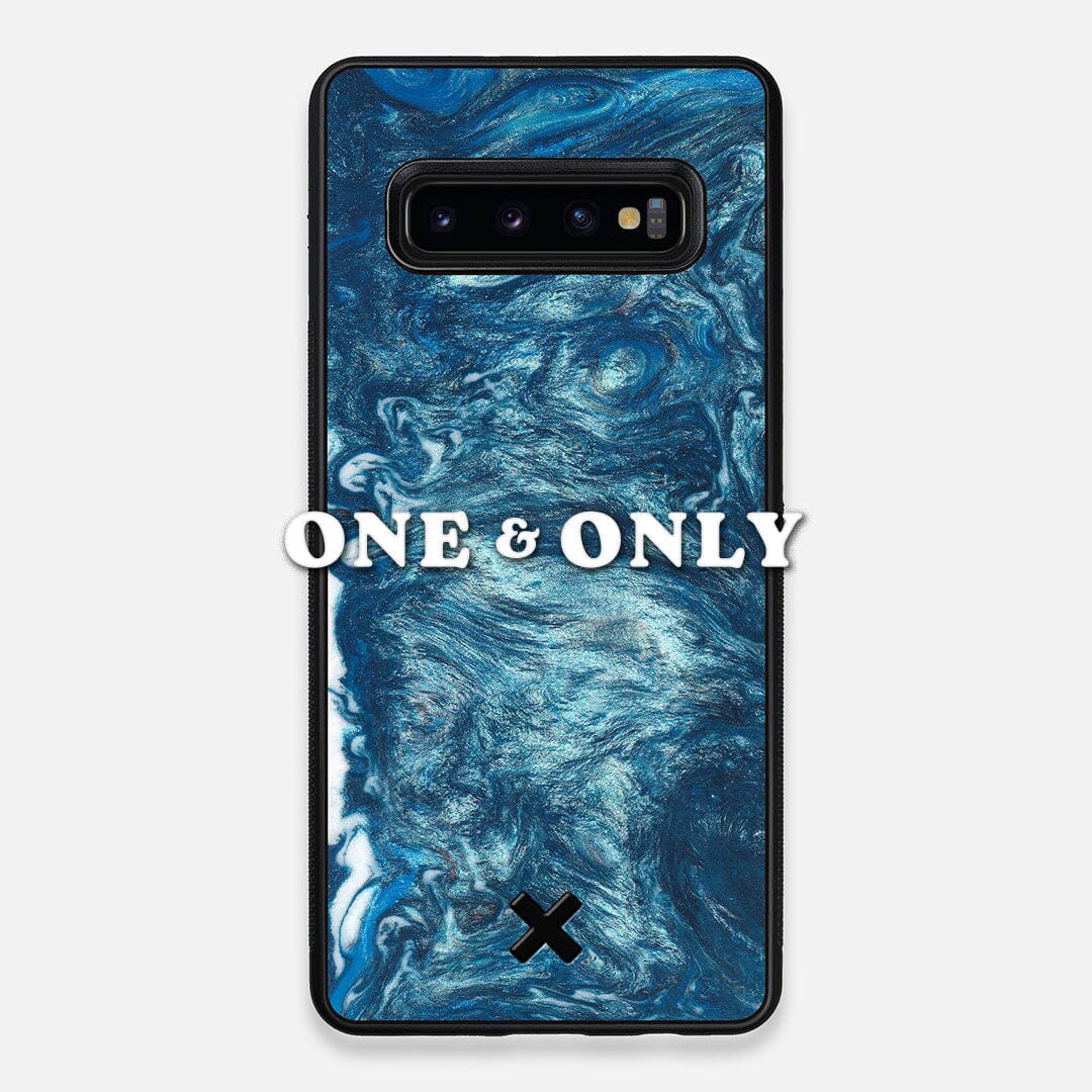 Front view of the One and Only Wood and Resin Galaxy S10+ Case by Keyway Designs