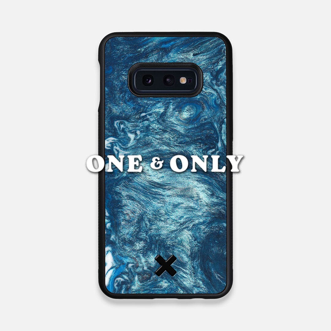 Front view of the One and Only Wood and Resin Galaxy S10e Case by Keyway Designs