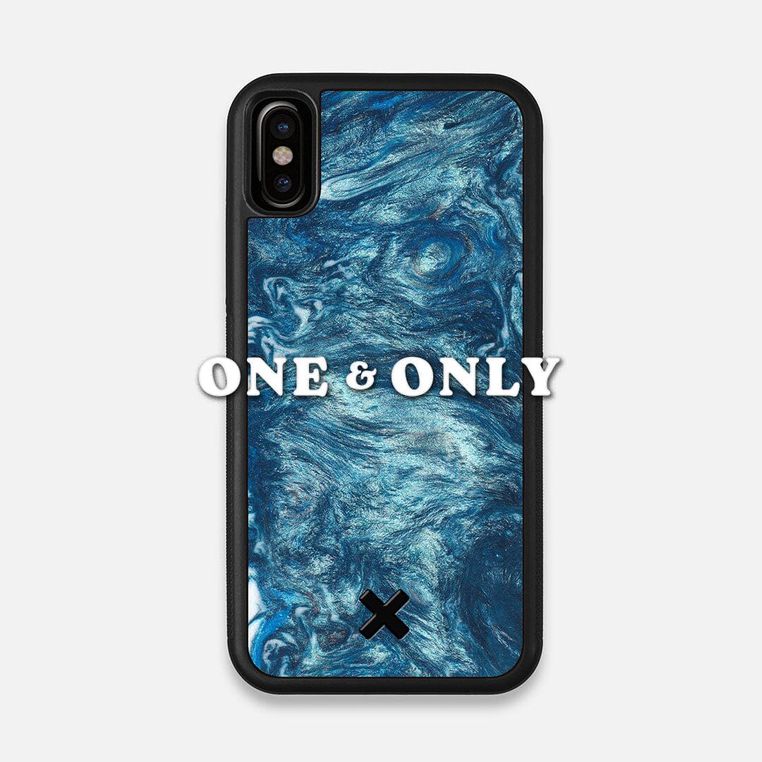 Front view of the One and Only Wood and Resin iPhone X Case by Keyway Designs