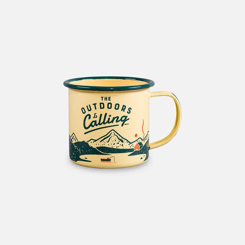 Wild+Wolf - Outdoors is Calling mug Front View