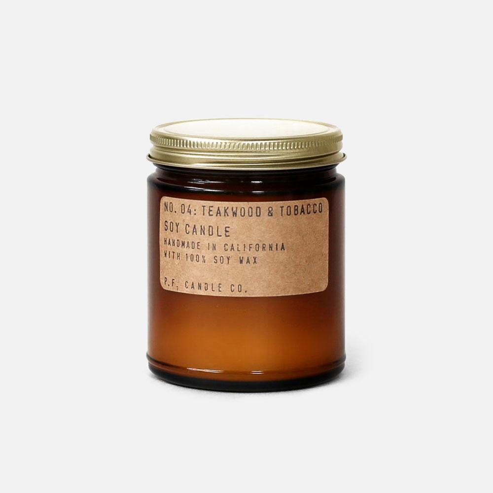 P.F. Candle - No.04: Teakwood Tobacco Soy Wax Jar Candle