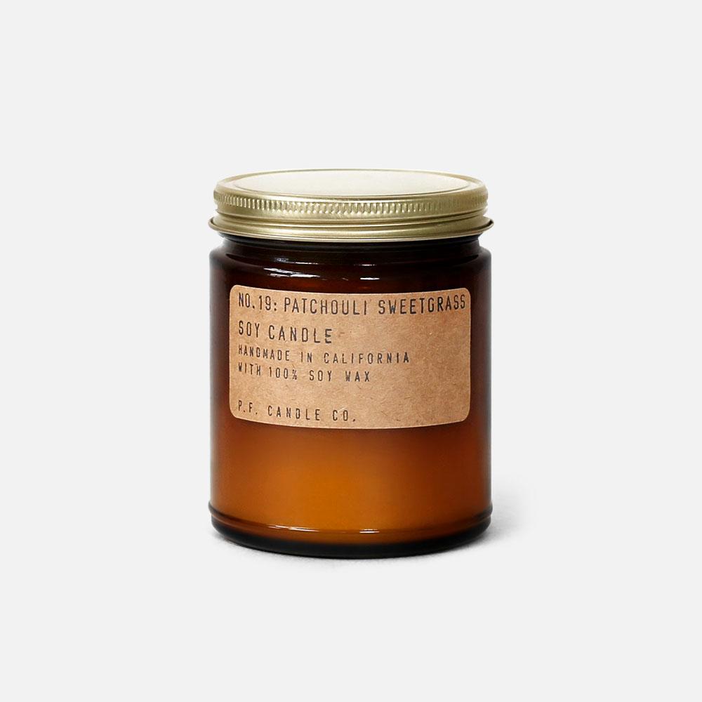 P.F. Candle - No.19: Patchouli Sweetgrass Soy Wax Jar Candle