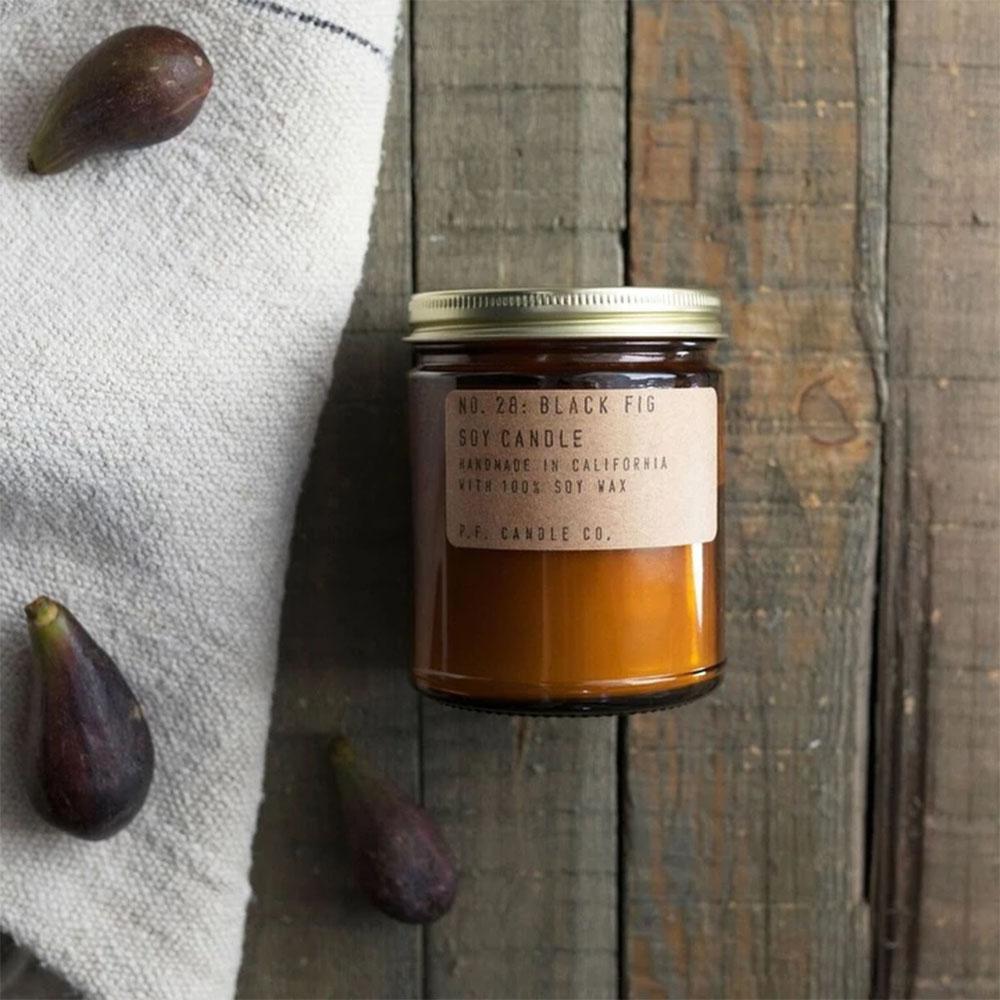 P.F. Candle - No.28: Black Fig Soy Wax Jar Candle Styled Shot