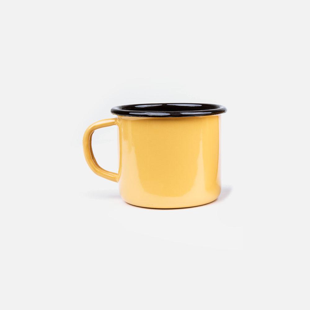 KEYWAY | Emalco - Plain Apricot Enamel Mug, Handcrafted by Artisans in Poland, Front View