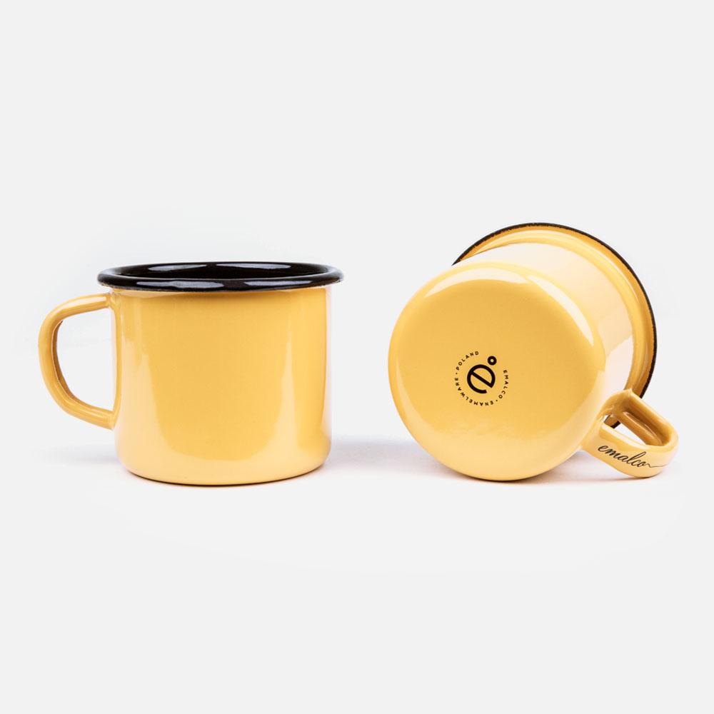 KEYWAY | Emalco - Plain Apricot Enamel Mug, Handcrafted by Artisans in Poland, Bottom View