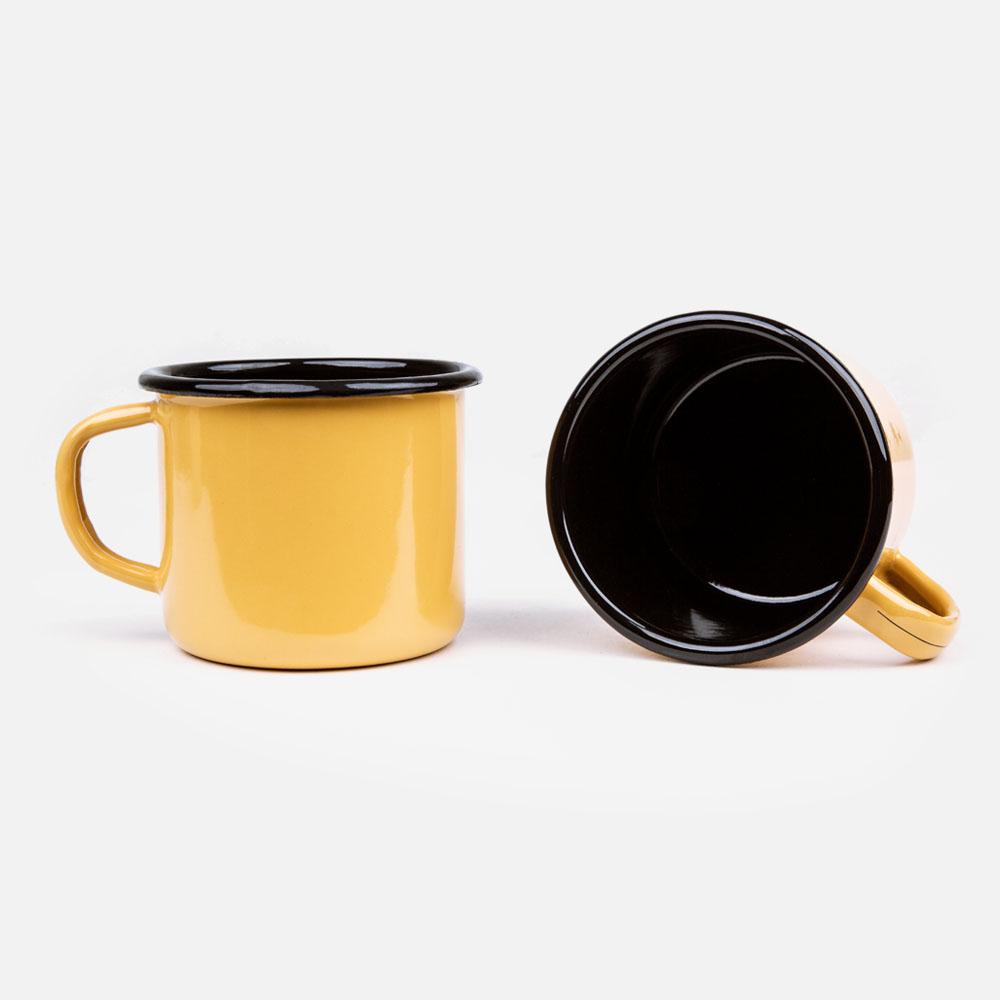 KEYWAY | Emalco - Plain Apricot Enamel Mug, Handcrafted by Artisans in Poland, Inside View