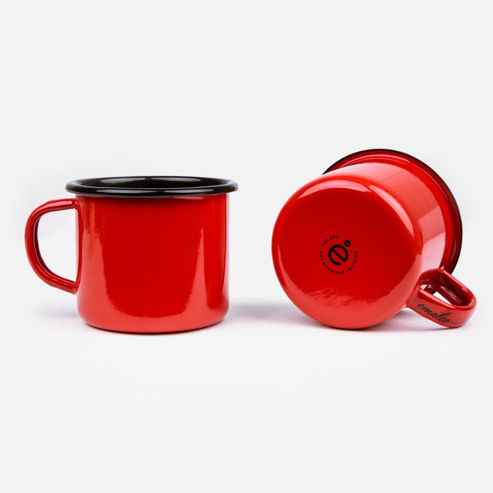 KEYWAY | Emalco - Plain Coral Enamel Mug, Handcrafted by Artisans in Poland, Bottom View