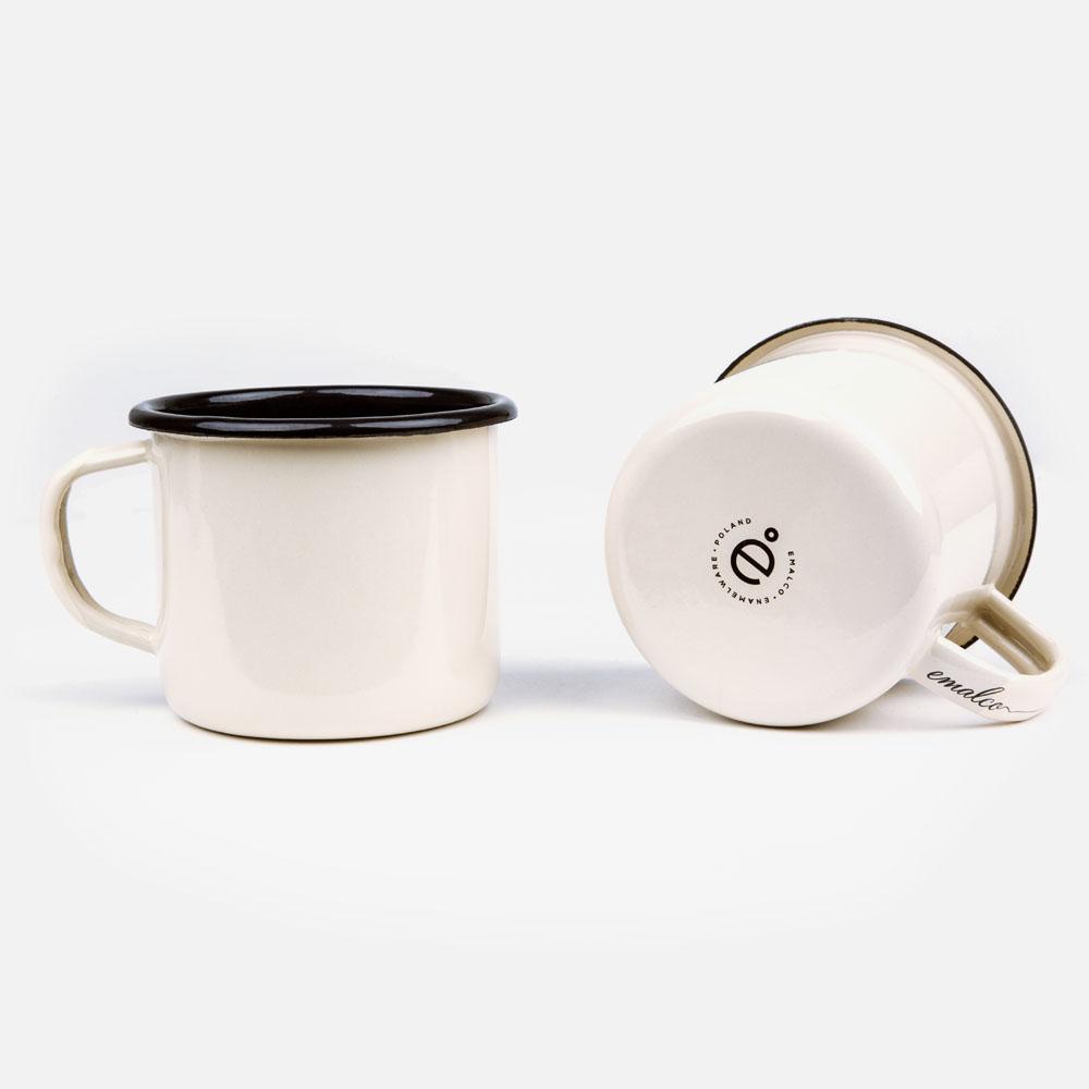 KEYWAY | Emalco - Plain Cream Enamel Mug, Handcrafted by Artisans in Poland, Bottom View