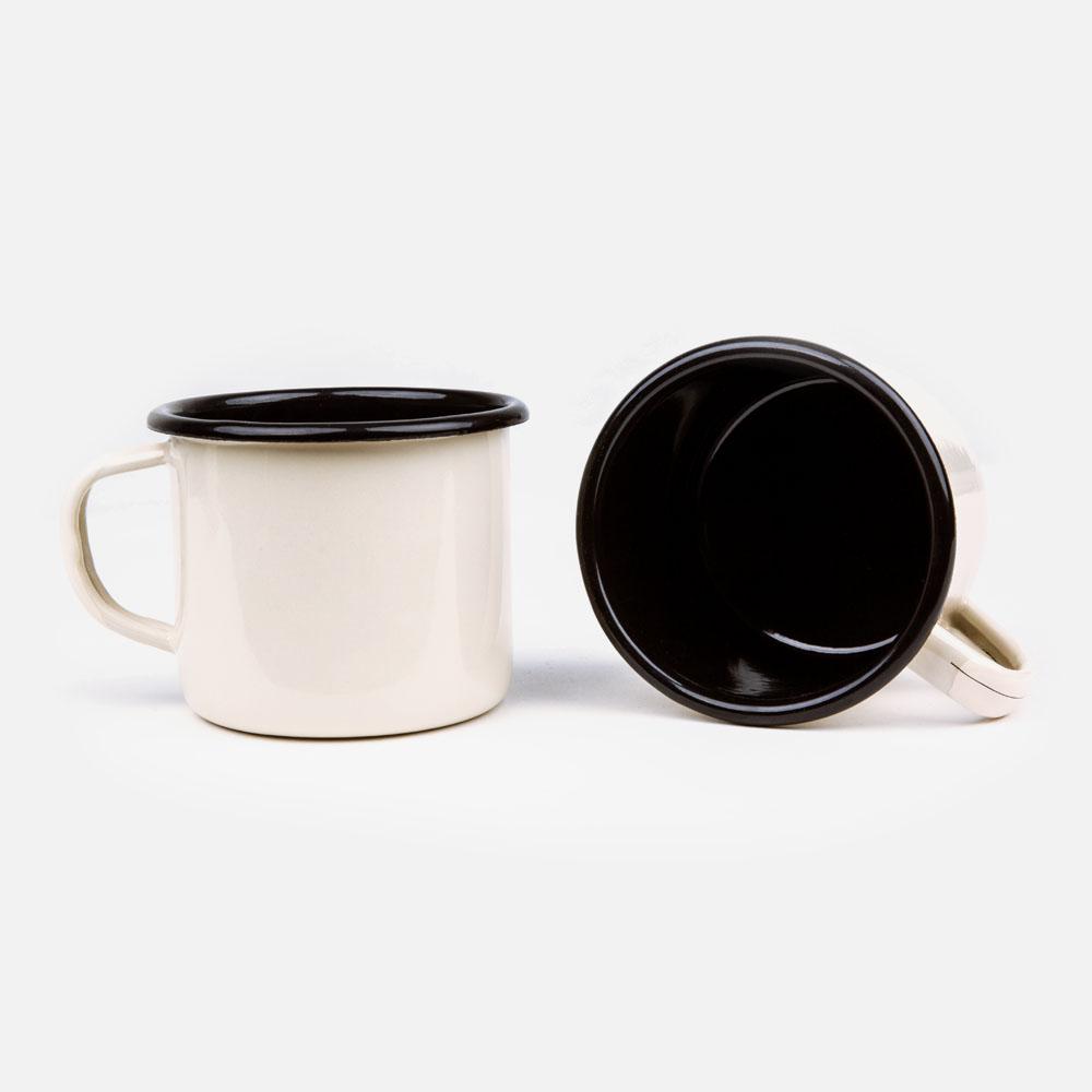 KEYWAY | Emalco - Plain Cream Enamel Mug, Handcrafted by Artisans in Poland, Inside View