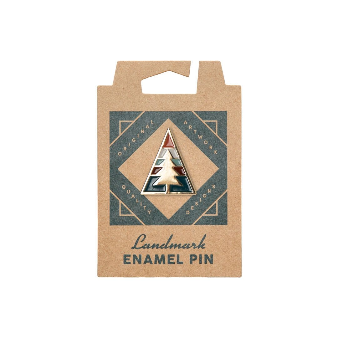 Ponderosa Pine Enamel Pin by The Landmark Project, Front Packaging View