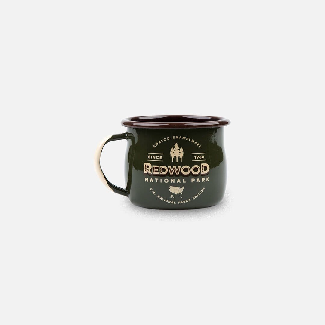 KEYWAY | Emalco - Redwoods Bellied Enamel Mug, Handcrafted by Artisans in Poland, Front View