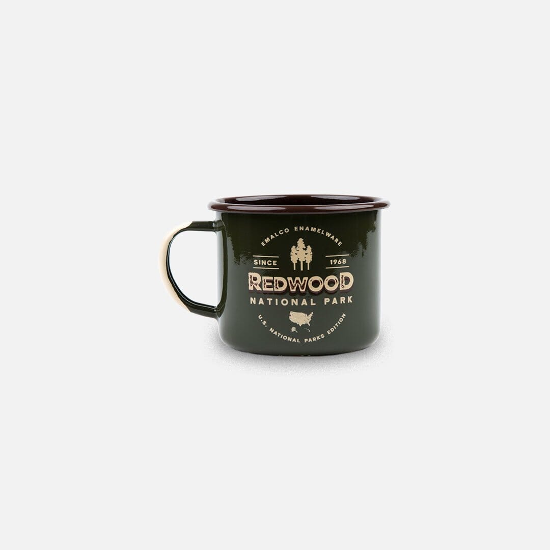 KEYWAY | Emalco - Redwoods Large Enamel Mug, Handcrafted by Artisans in Poland, Front View