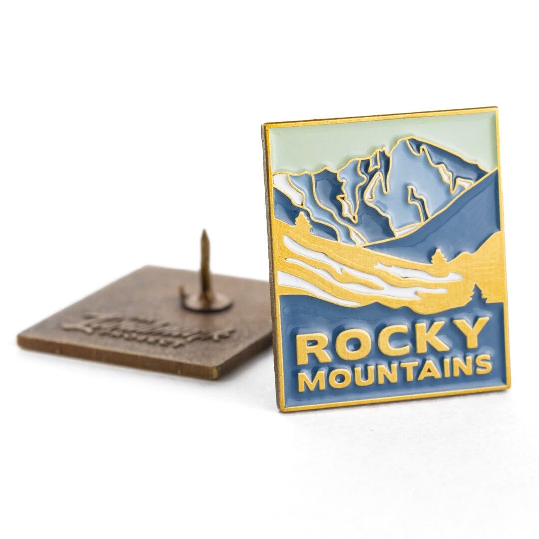 Rocky Mountain National Park Enamel Pin by The Landmark Project, Detailed View