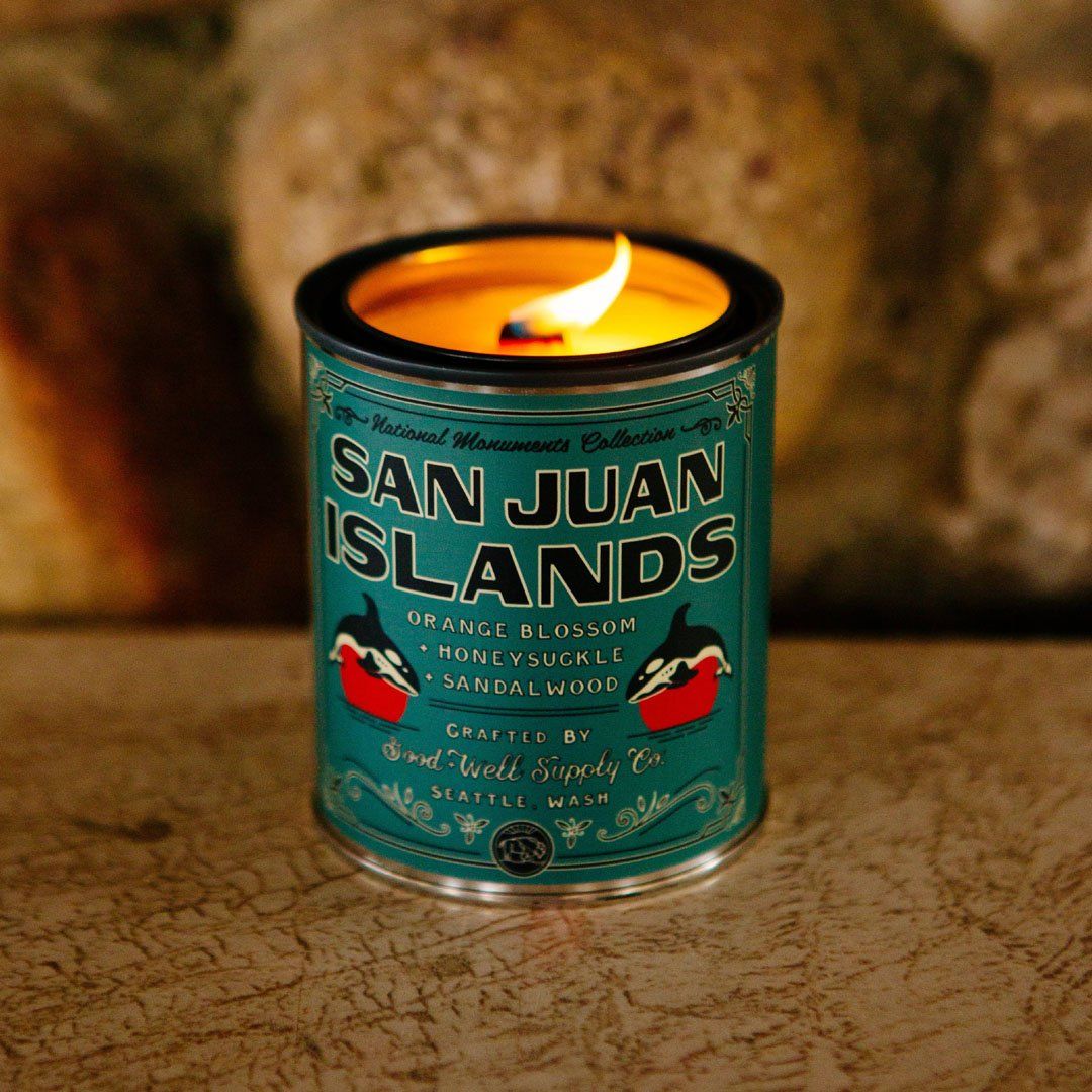 The San Juan Islands National Monument Candle from Good & Well Supply Co. in the Wild