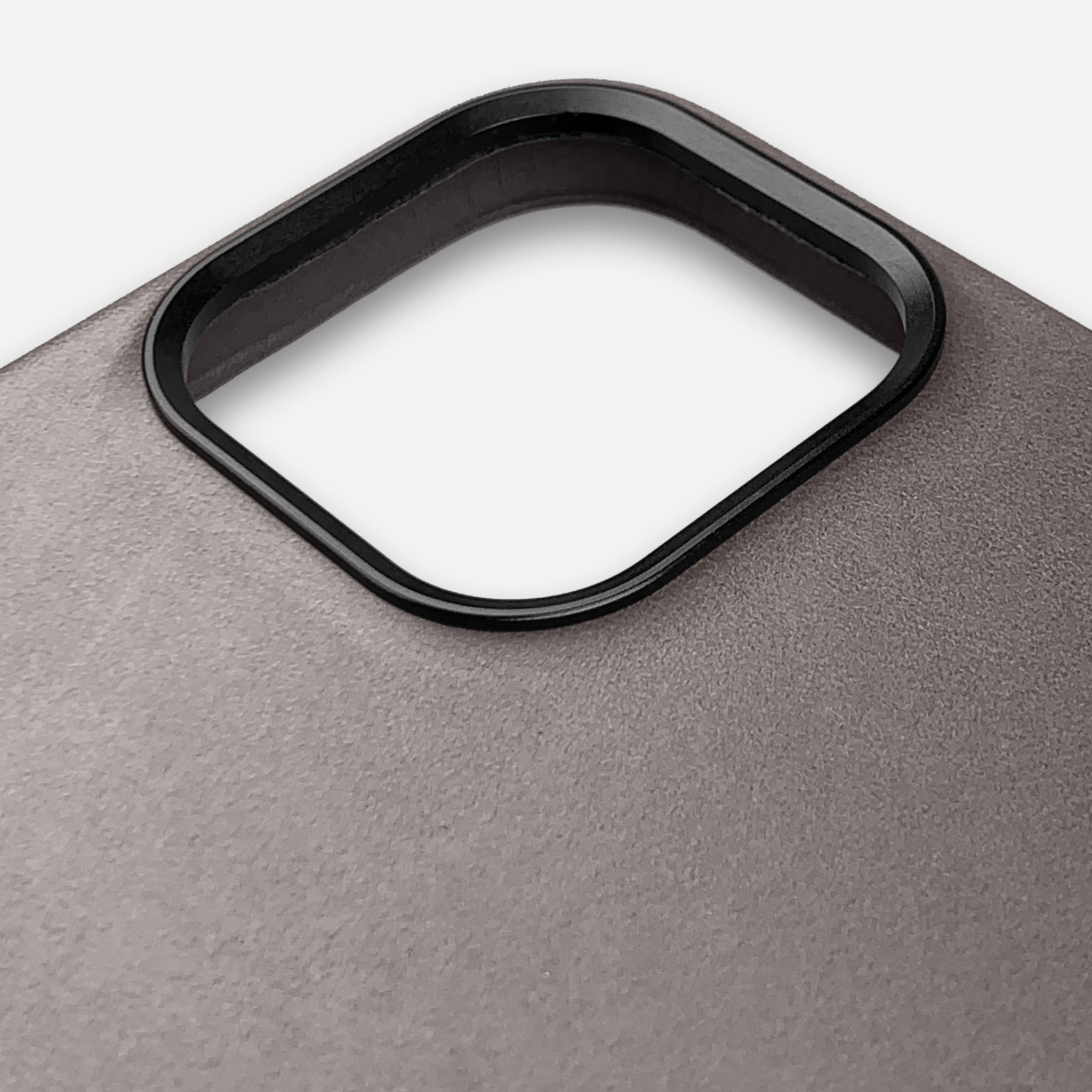Raised Metal Camera ring on Keyway Slate Grey Leather iPhone Case