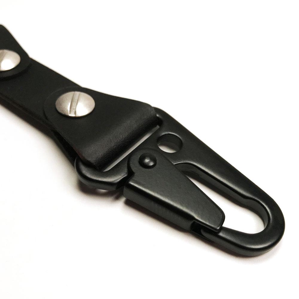 Sling Clip Leather Key Chain by Keyway Designs - Black - Sling Clip Zoom