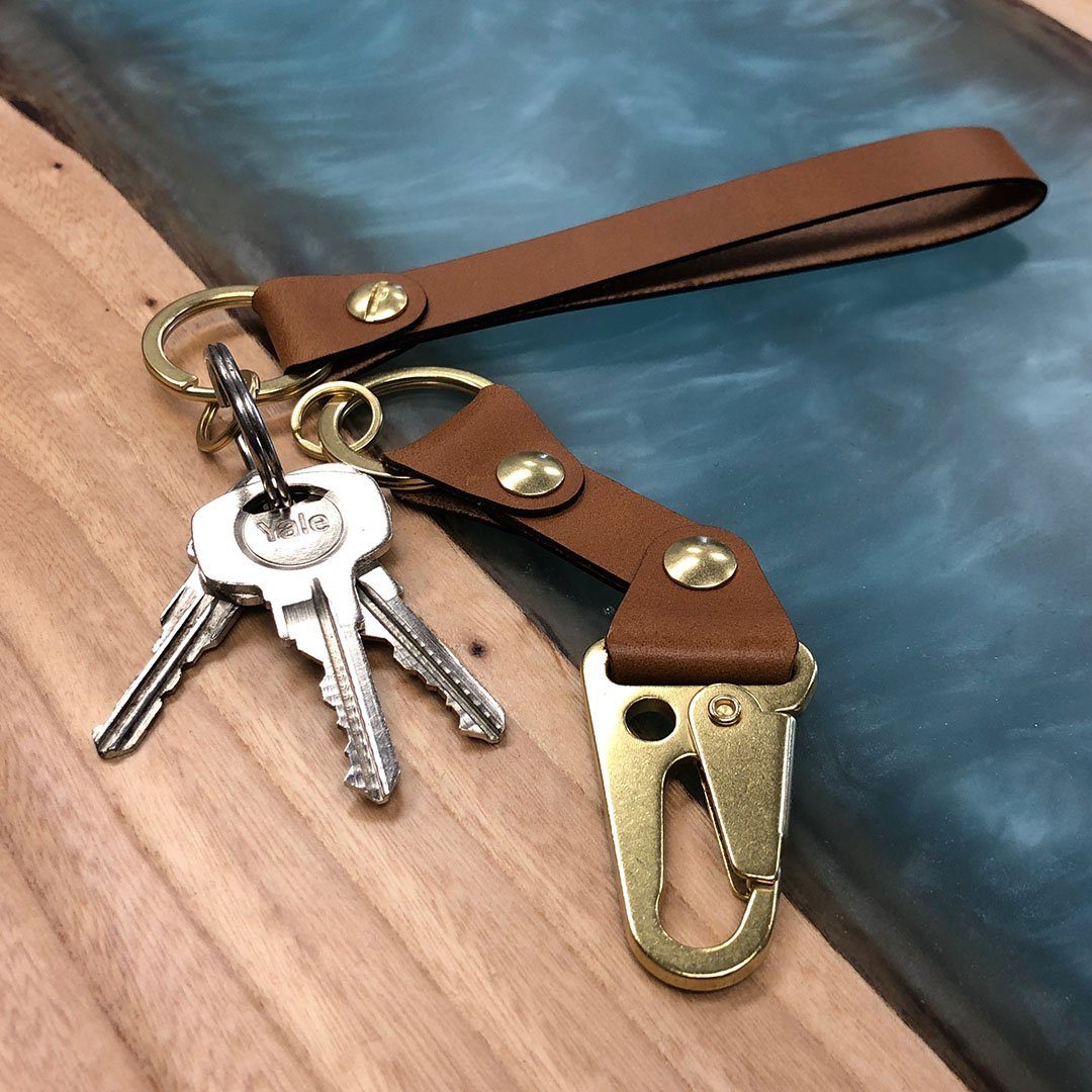 Sling Clip Leather Key Chain by Keyway Designs - Whiskey