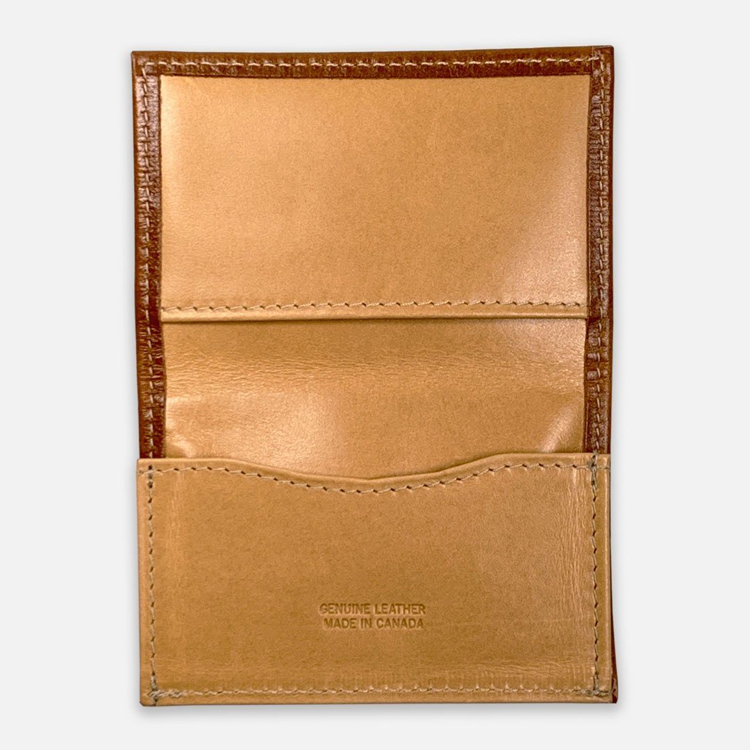 Keyway Full-grain Leather Card Holder, Whiskey, flat inside view