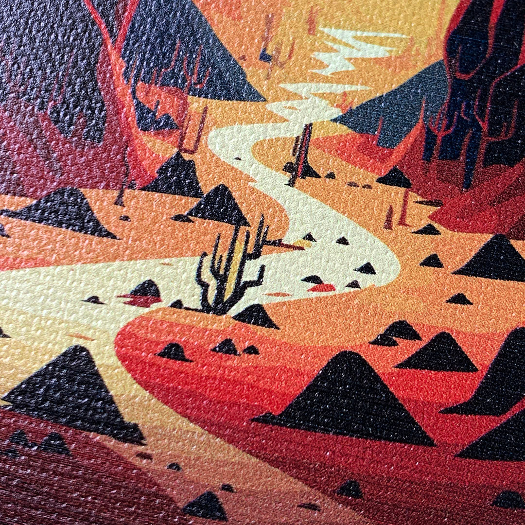Zoomed in detailed shot of the stylized thin river cutting deep through a canyon sunset printed on cotton canvas Galaxy S23 Case by Keyway Designs