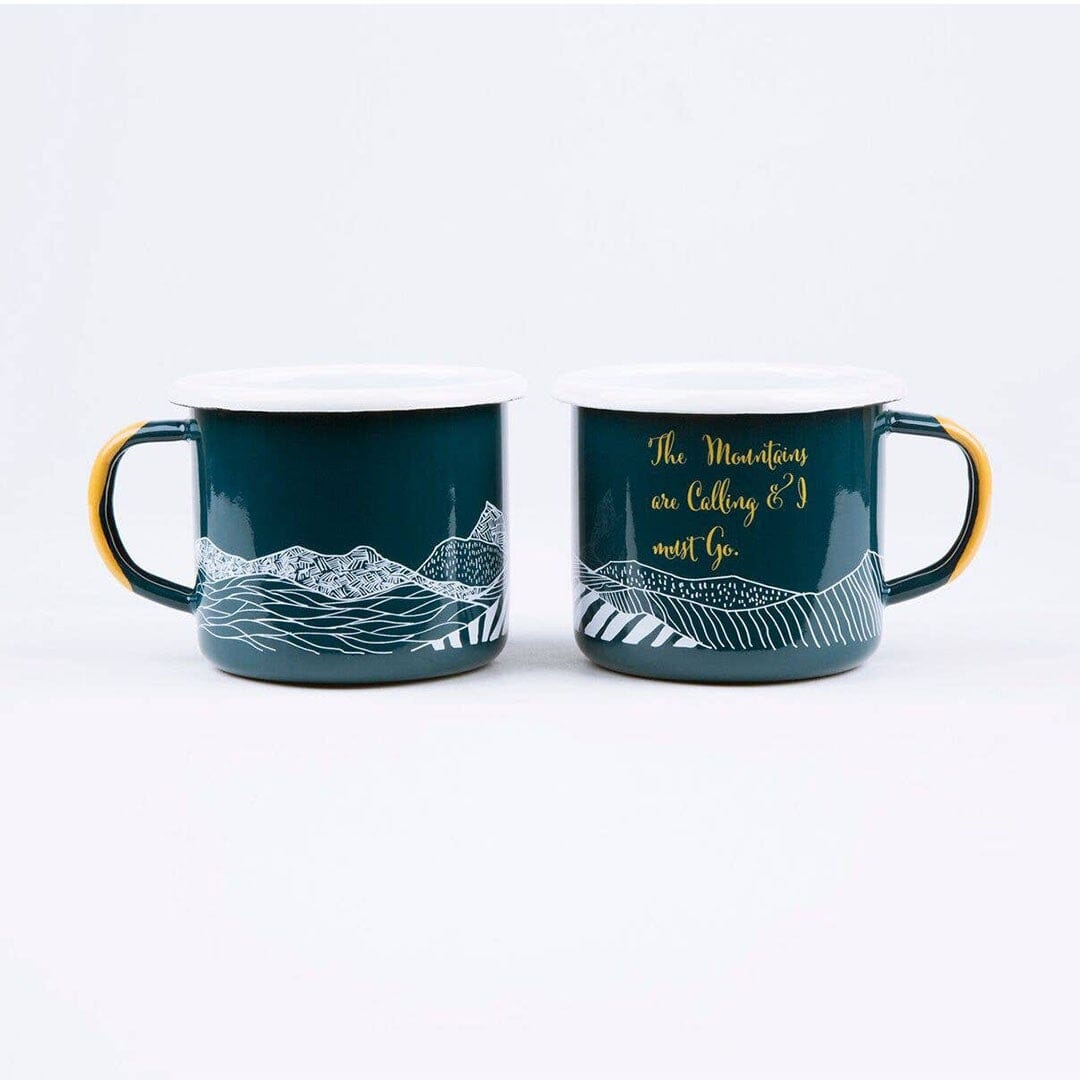 KEYWAY | Sierra Outfitters - The Mountains are Calling Enamel Mug, Handcrafted by Artisans in Poland, Bottom View