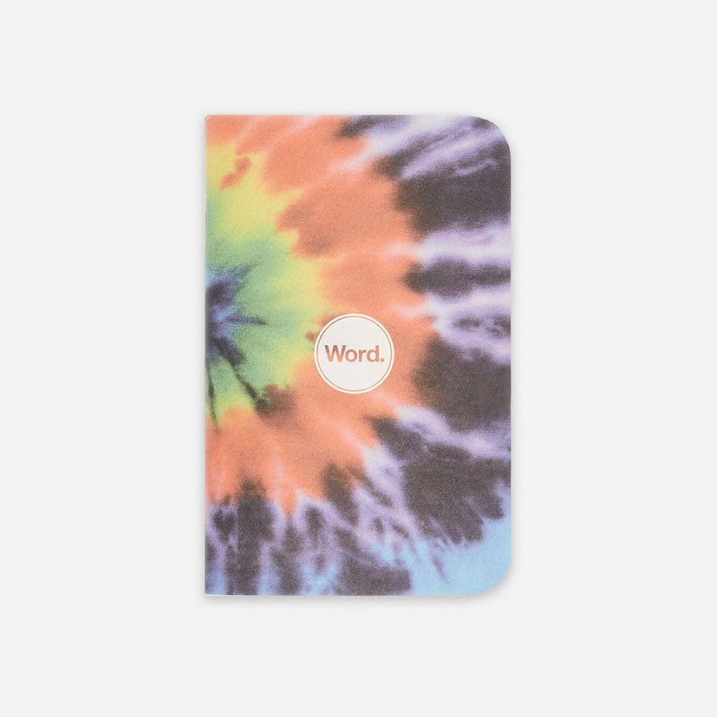 Word. - Tie Dye, USA Made Pocket Notebook, Front View