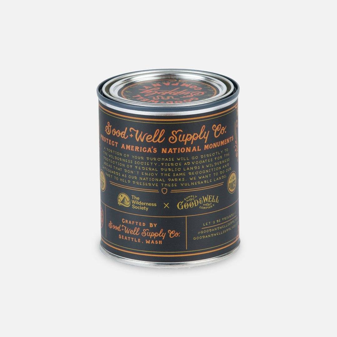 Back Panel - The Vermillion Cliffs National Monument Candle from Good & Well Supply Co.