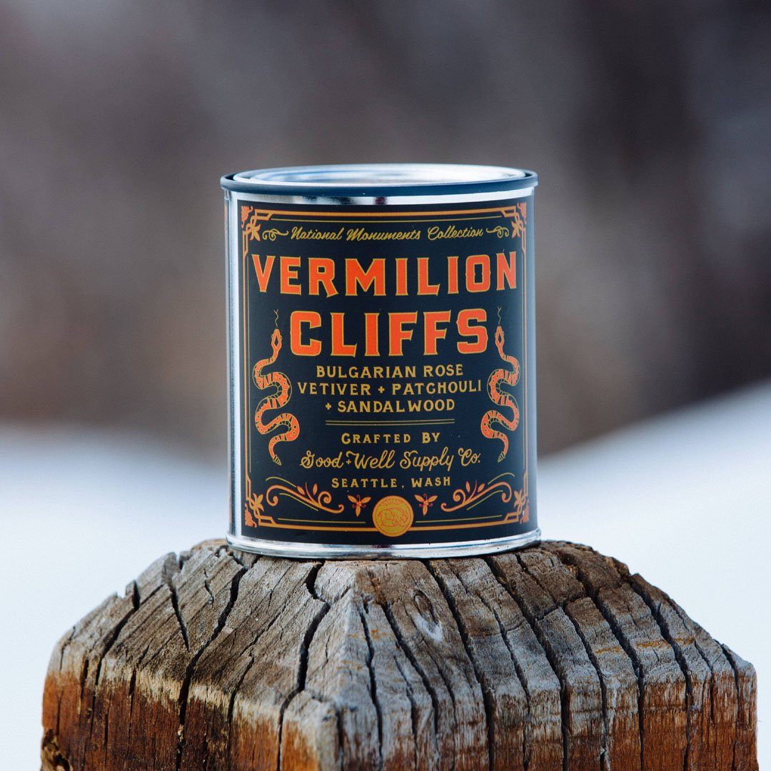 The Vermillion Cliffs National Monument Candle from Good & Well Supply Co. in the Wild.