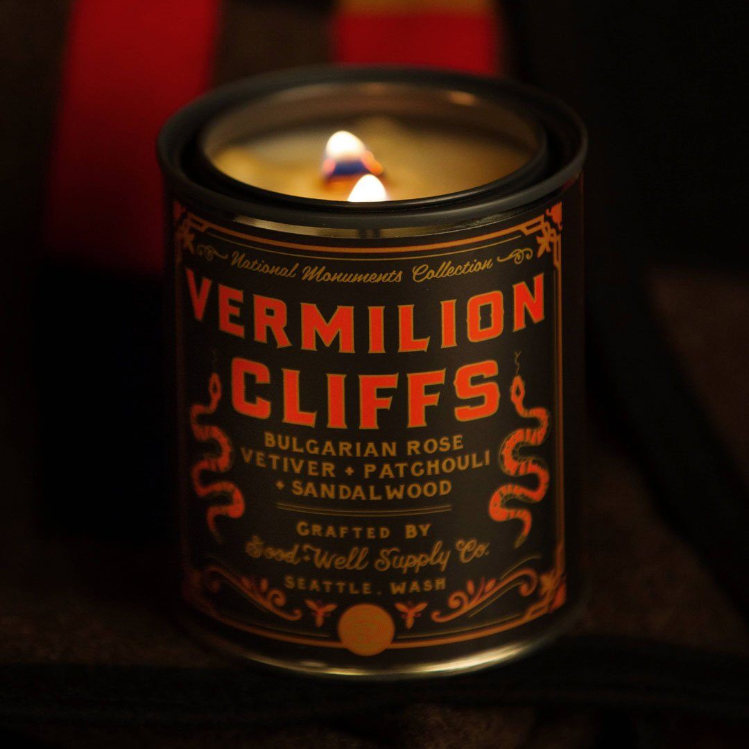 The Vermillion Cliffs National Monument Candle from Good & Well Supply Co. in the Wild.
