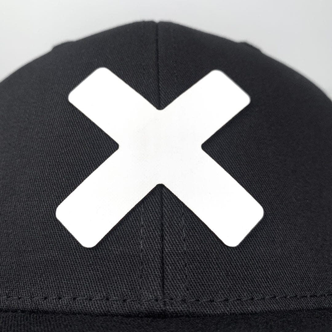 X-Mark Snapback, White on Black