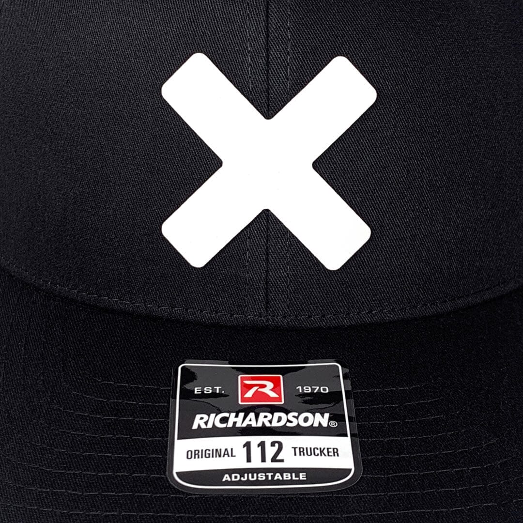 X-Mark Snapback, White on Black