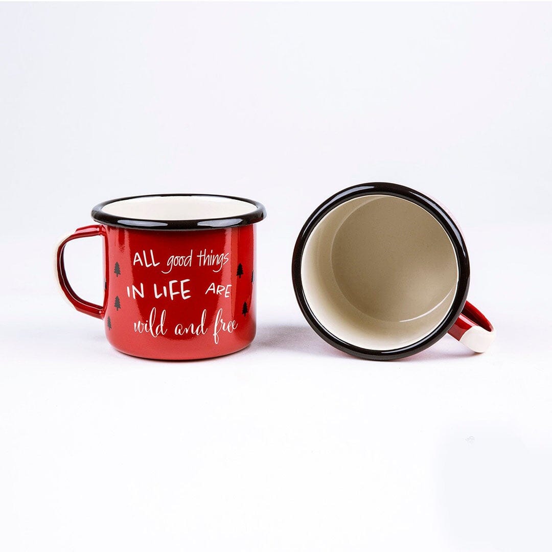 KEYWAY | Sierra Outfitters - All Good Things are Wild and Free Enamel Mug, Handcrafted by Artisans in Poland, Inside View