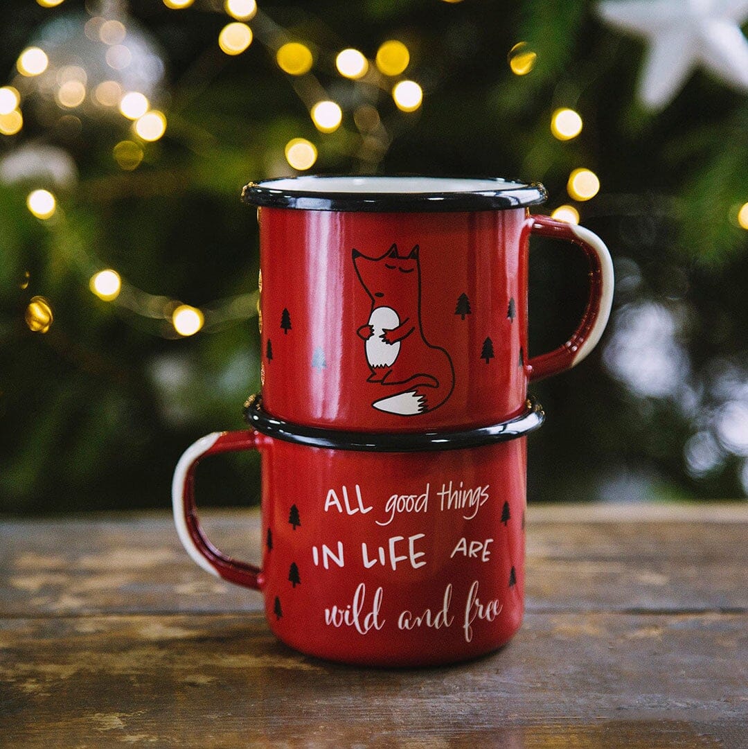 KEYWAY | Sierra Outfitters - All Good Things are Wild and Free Enamel Mug, Handcrafted by Artisans in Poland, Multi-coloured View